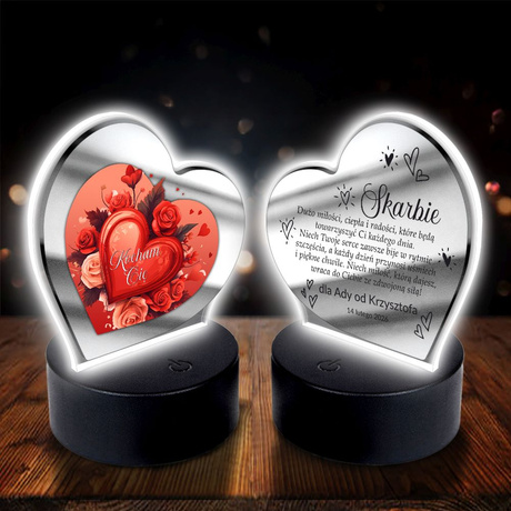 OBRAZEK LED PREZENT NA WALENTYNKI DLA KOBIETY DZIEWCZYNY ŻONY MĘŻA SERCE