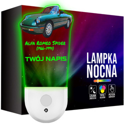 Lampka Nocna LED dla Dziecka auto Alfa Romeo kontaktu gniazdka CZUJNIK