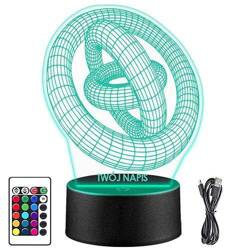 LAMPKA NOCNA LED ILUZJA TUNEL 3D + PILOT prezent URODZINY statuetka