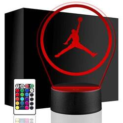 LAMPKA NOCNA LED NIKE AIR JORDAN 3D + PILOT prezent URODZINY statuetka