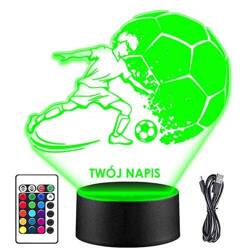 LAMPKA NOCNA LED PIŁKA NOŻNA PIŁKARZ 3D + PILOT prezent URODZINY statuetka