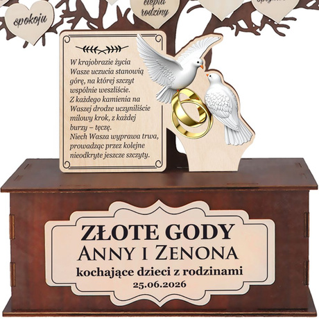 PREZENT NA 50 ROCZNICĘ ŚLUBU JUBILEUSZ ZŁOTE GODY PAMIĄTKA 50-lecie ślubu