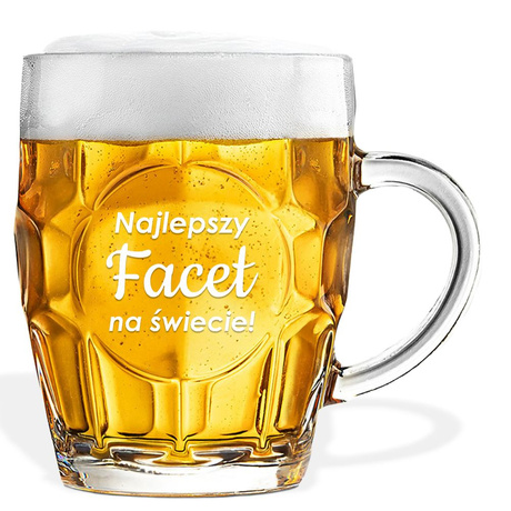 ZESTAW PREZENT DLA FACETA NA DZIEŃ CHŁOPAKA KUFEL DO PIWA + PODKŁADKA
