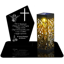ZNICZ SOLARNY LED WIECZNY PODSTAWKA NA CMENTARZ GRÓB lampka Krzyż 3D