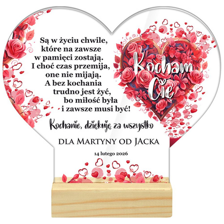PREZENT DLA DZIEWCZYNY CHŁOPAKA NA WALENTYNKI STATUETKA OBRAZEK SERCE
