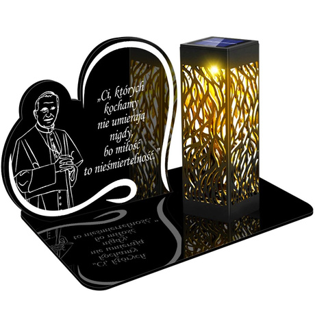 ZNICZ SOLARNY LED WIECZNY PODSTAWKA NA CMENTARZ GRÓB lampka Napis Serce 3D