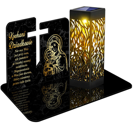 ZNICZ SOLARNY LED WIECZNY PODSTAWKA NA CMENTARZ GRÓB lampka 3D DLA DZIADKÓW