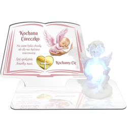 ZNICZ LED GRÓB Dziecka Córki Syna ANIOŁEK PODSTAWKA NA CMENTARZ BIAŁY ANIOŁ