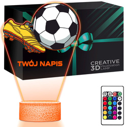 LAMPKA NOCNA LED 3D PIŁKA NOŻNA dla PIŁKARZA KORKI prezent dla dziecka URODZINY statuetka + pilot