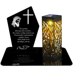 ZNICZ SOLARNY LED WIECZNY PODSTAWKA NA CMENTARZ GRÓB lampka Krzyż 3D