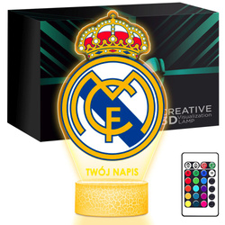 LAMPKA NOCNA LED 3D Real Madryt Piłka prezent dziecka URODZINY statuetka
