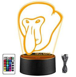 LAMPKA NOCNA LED NOSACZ 3D + PILOT prezent URODZINY statuetka