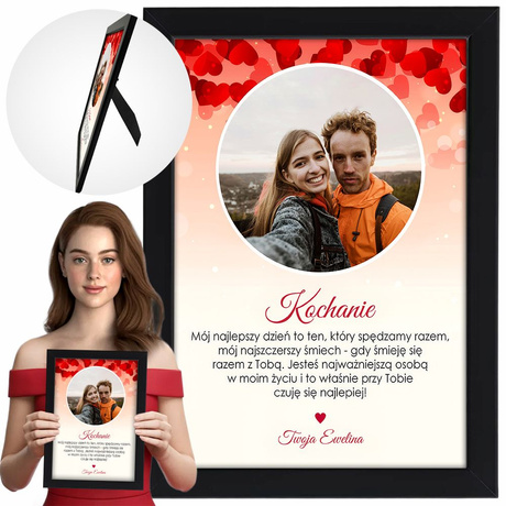 Ramka z Twoim zdjęciem na WALENTYNKI PREZENT WZORY RÓŻNE KOLORY UPOMINEK