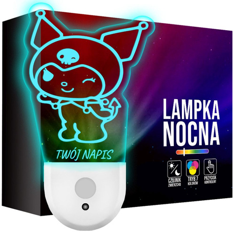 Lampka Nocna LED dla Dziecka Kuromi Hello Kitty kontaktu gniazdka CZUJNIK