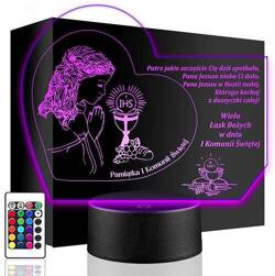 LAMPKA NOCNA LED PREZENT NA KOMUNIĘ ŚWIĘTĄ KOMUNIA PAMIĄTKA STATUETKA obraz