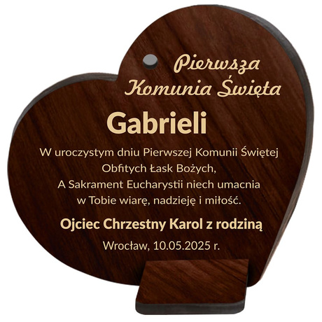 PAMIĄTKA PIERWSZEJ KOMUNII ŚWIĘTEJ OBRAZEK PREZENT NA KOMUNIĘ Z GRAWEREM dla dziewczynki