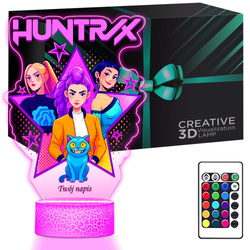 LAMPKA NOCNA LED 3D Imię Huntrix K-pop Łowczynie Demonów Rumi Mira Zoey + PILOT
