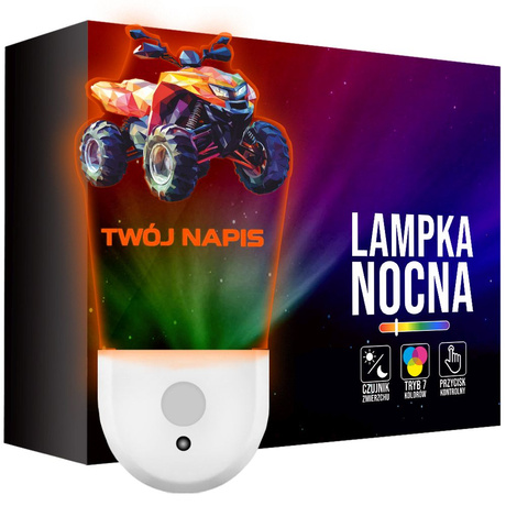 Lampka Nocna LED dla Dziecka QUAD OFFROAD kontaktu gniazdka CZUJNIK