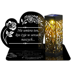 ZNICZ SOLARNY LED WIECZNY PODSTAWKA NA CMENTARZ GRÓB lampka Napis Serce 3D