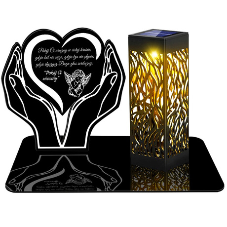 ZNICZ SOLARNY LED WIECZNY PODSTAWKA Serce NA CMENTARZ GRÓB lampka 3D