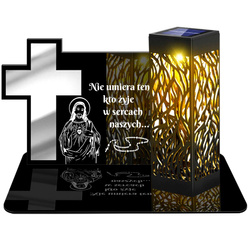 ZNICZ SOLARNY LED WIECZNY PODSTAWKA NA CMENTARZ GRÓB lampka Krzyż 3D DLA MĘŻA