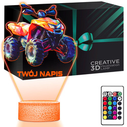 LAMPKA NOCNA LED 3D QUAD OFFROAD prezent dla dziecka URODZINY statuetka + pilot
