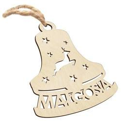 DUŻA BOMBKA z imieniem 3D drewniana choinkę święta