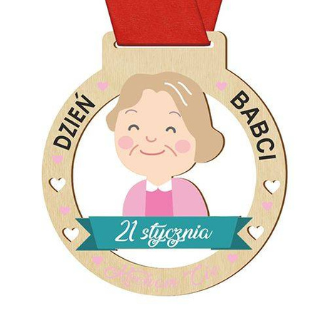 MEDAL DZIEŃ BABCI DZIADKA prezent upominek serce M