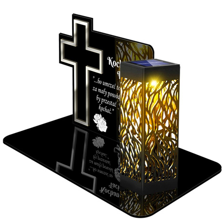 ZNICZ SOLARNY LED WIECZNY PODSTAWKA NA CMENTARZ GRÓB lampka Krzyż 3D DLA TATY