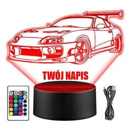 LAMPKA NOCNA LED TOYOTA SUPRA AUTO 3D + PILOT prezent URODZINY statuetka