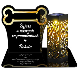 ZNICZ SOLARNY LED Dla Psa Kota Pieska Zwierząt NAGROBEK GRÓB lampka 3D Kość