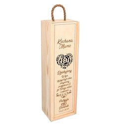 Podziękowania dla rodziców MAMO skrzynka na wino