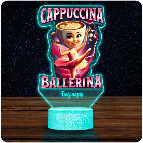 LAMPKA NOCNA LED 3D CAPPUCCINA BALLERINA prezent dziecka URODZINY statuetka