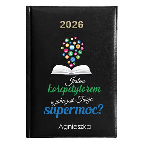 KALENDARZ KSIĄŻKOWY A5 dzienny 2026 ROK TERMINARZ NOTATNIK KOREPETYTOR