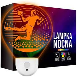 Lampka Nocna LED dla Dzieci PIŁKA RĘCZNA do kontaktu gniazdka CZUJNIK