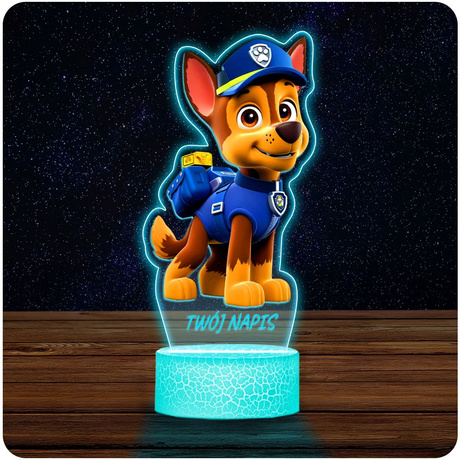 LAMPKA NOCNA LED 3D Psi Patrol Chase prezent dziecka URODZINY statuetka