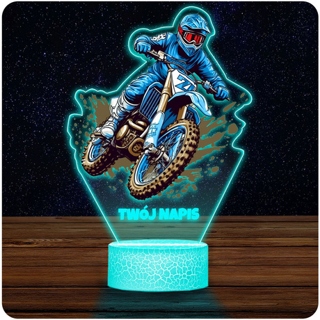 LAMPKA NOCNA LED 3D MOTOR CROSS prezent dziecka URODZINY statuetka