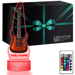 LAMPKA NOCNA LED 3D Gitara Elektryczna dla muzyka prezent dla dziecka URODZINY statuetka + pilot