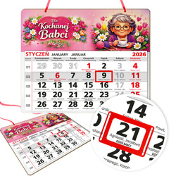 PREZENT NA DZIEŃ BABCI I DZIADKA NA ŚWIĘTA KALENDARZ ŚCIENNY 2026 DLA DZIADKÓW