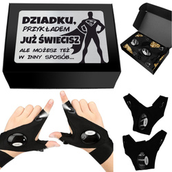 ŚWIECĄCE RĘKAWICZKI LED PREZENT NA DZIEŃ DZIADKA dla dziadka dziadek