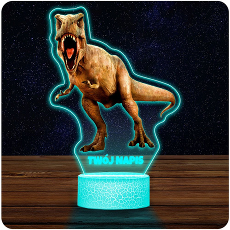 LAMPKA NOCNA LED 3D DINOZAUR T-REX prezent dziecka URODZINY statuetka