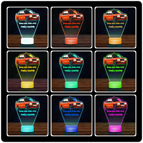 LAMPKA NOCNA LED 3D AUTO  BMW E30 prezent dla dziecka URODZINY statuetka + pilot