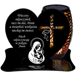 ZNICZ SOLARNY LED WIECZNY PODSTAWKA NA CMENTARZ GRÓB Krzyż EFEKT PŁOMIENIA