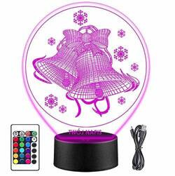 LAMPKA NOCNA DZWONEK ŚWIĘTA MIKOŁAJKI 3D + PILOT prezent URODZINY statuetka