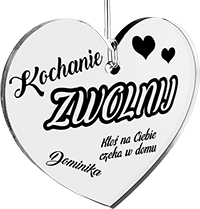 Dzień chłopaka prezent upominek zawieszka do auta serce z dedykacją / tekstem