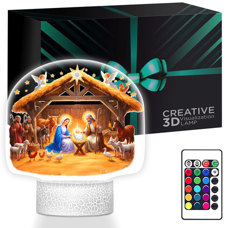 LAMPKA NOCNA LED 3D SZOPKA BOŻE NARODZENIE prezent dla dziecka NA ŚWIĘTA