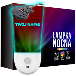 Lampka Nocna LED dla Dziecka Gitara Muzyka do kontaktu gniazdka CZUJNIK