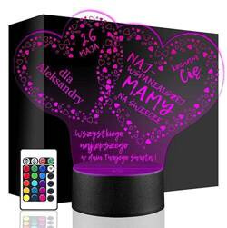 LAMPKA NOCNA LED prezent DZIEŃ MAMY DZIEWCZYNY ŻONY KOBIETY SERCE SERCA