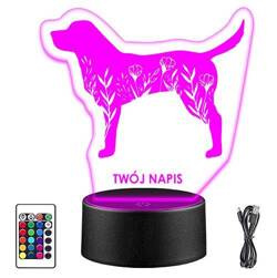 LAMPKA NOCNA LED LABLADOR PIES PIESEK 3D + PILOT prezent URODZINY statuetka