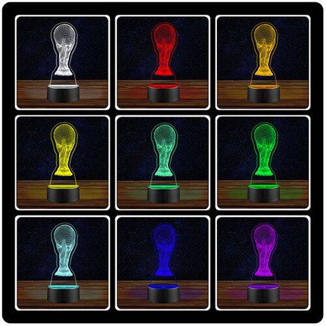 LAMPKA NOCNA LED PUCHAR ŚWIATA 3D + PILOT prezent URODZINY statuetka